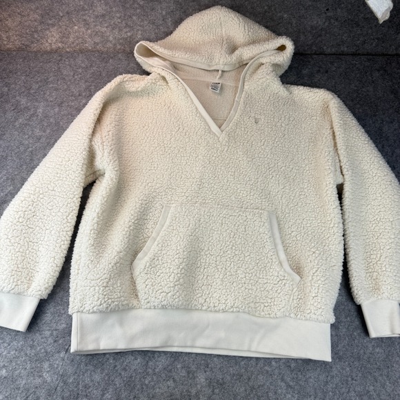 Victoria's Secret PINK Cozy Fleece Sherpa Pullover Hoodie Cream Ivory Size‎ XS - Picture 1 of 4